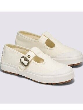 NEW Vans Size 9.5 Women's Cream and White Mary Jane Flats Unisex